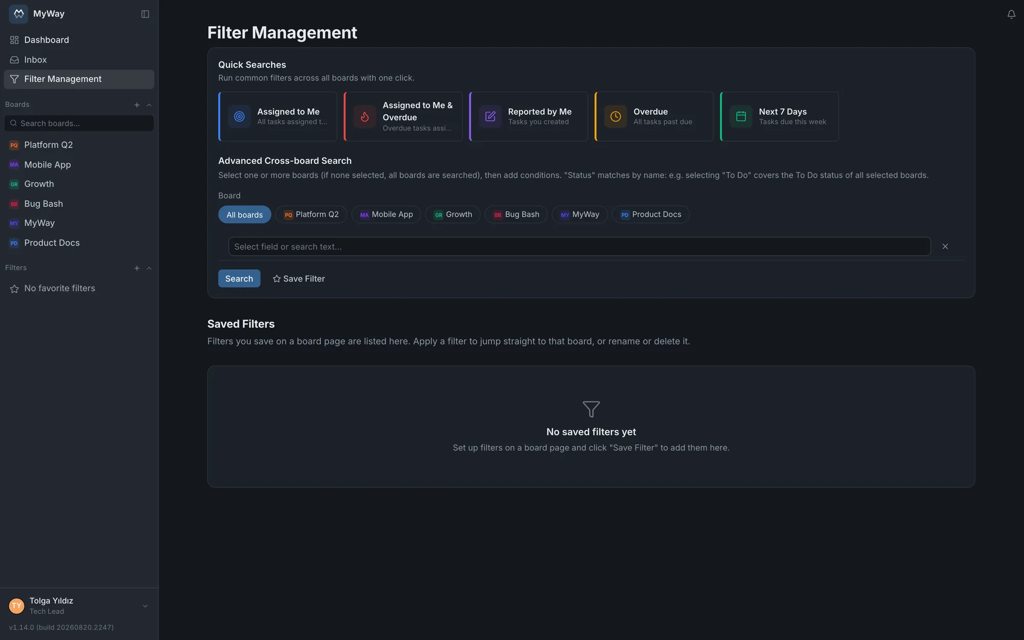 Advanced filter management