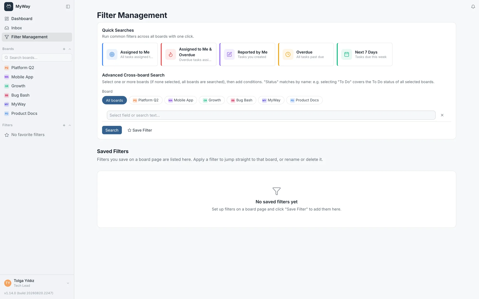Advanced filter management