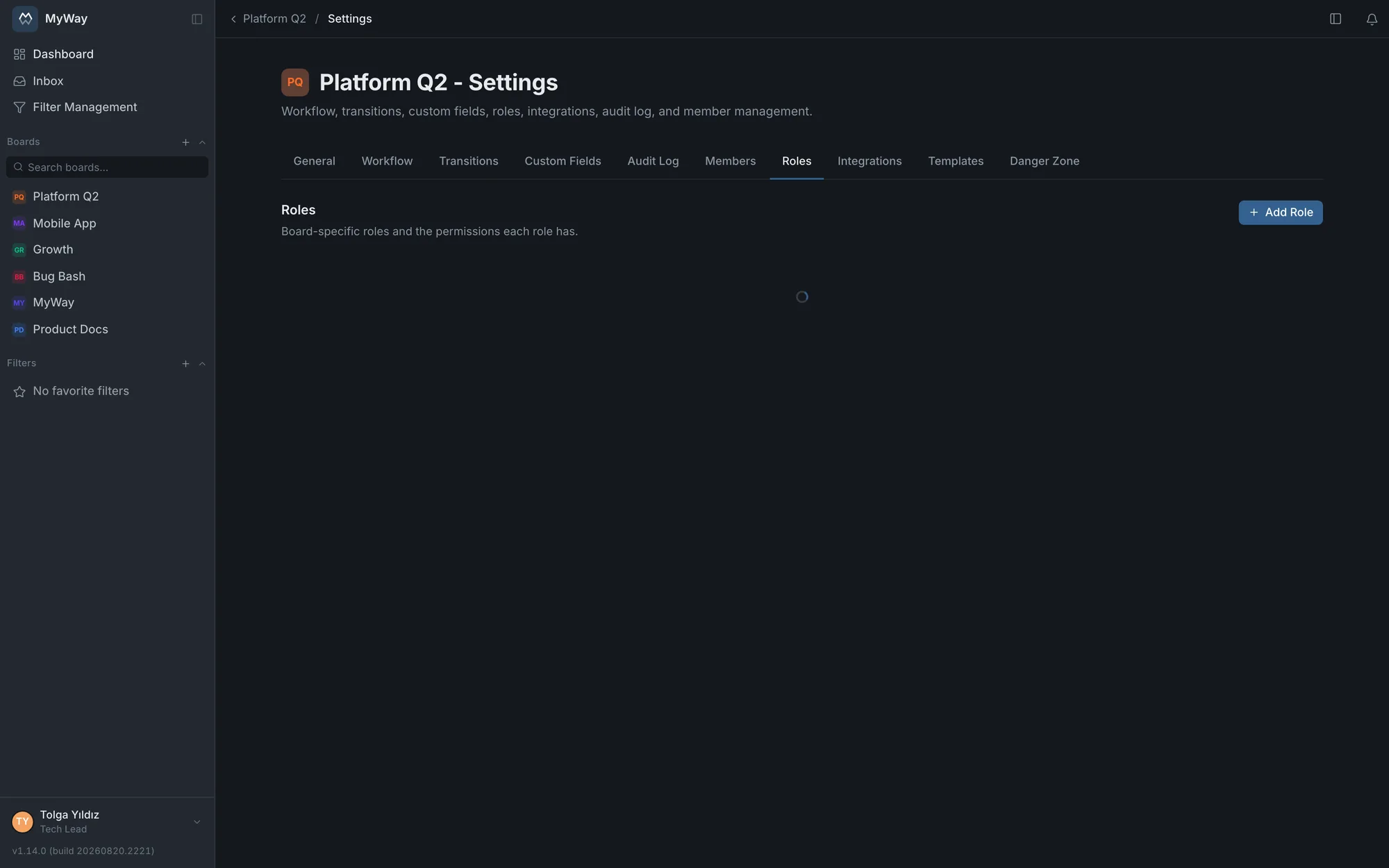 Board permission settings