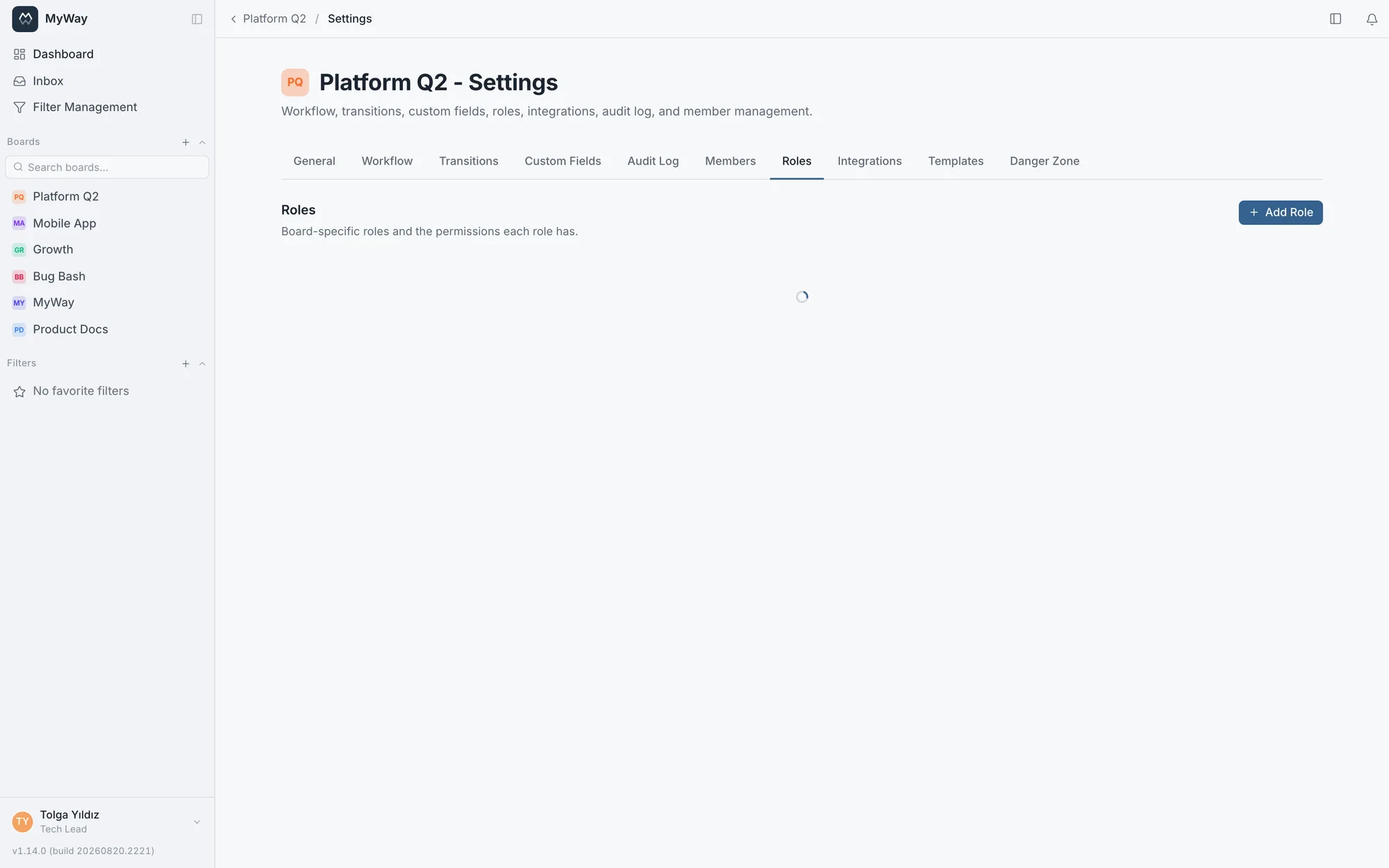 Board permission settings